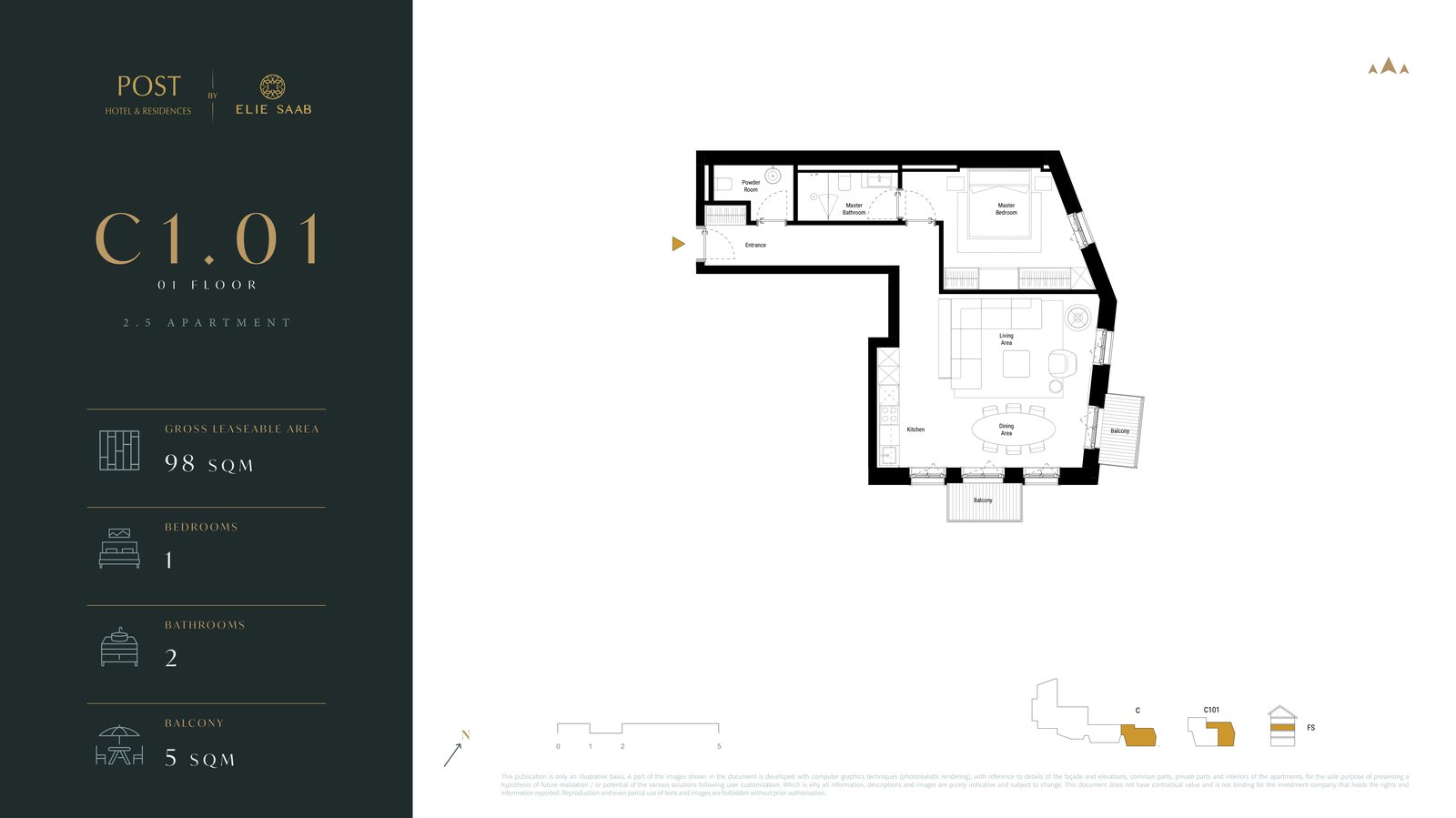 Building B floor plan layout at Post Hotel Andermatt